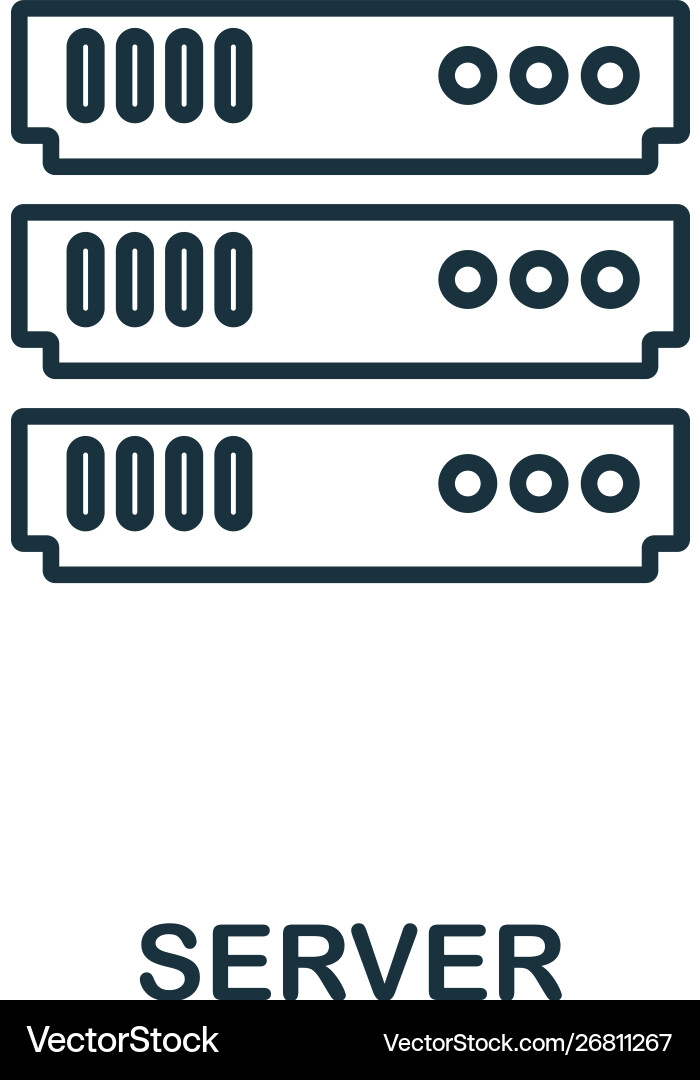 Server icon thin outline style design from web Server icon thin outline style design from web vector image