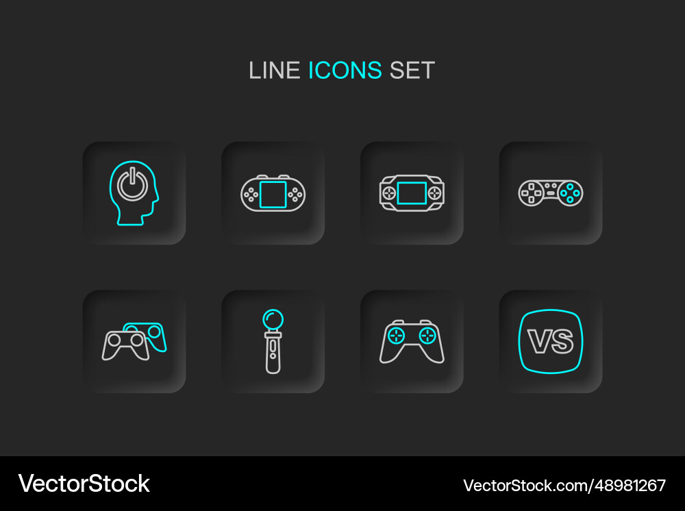 Set line vs versus battle game controller vector image
