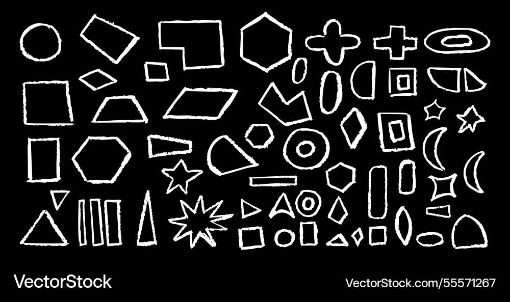 Set of basic geometric shapes circle square Vector Image