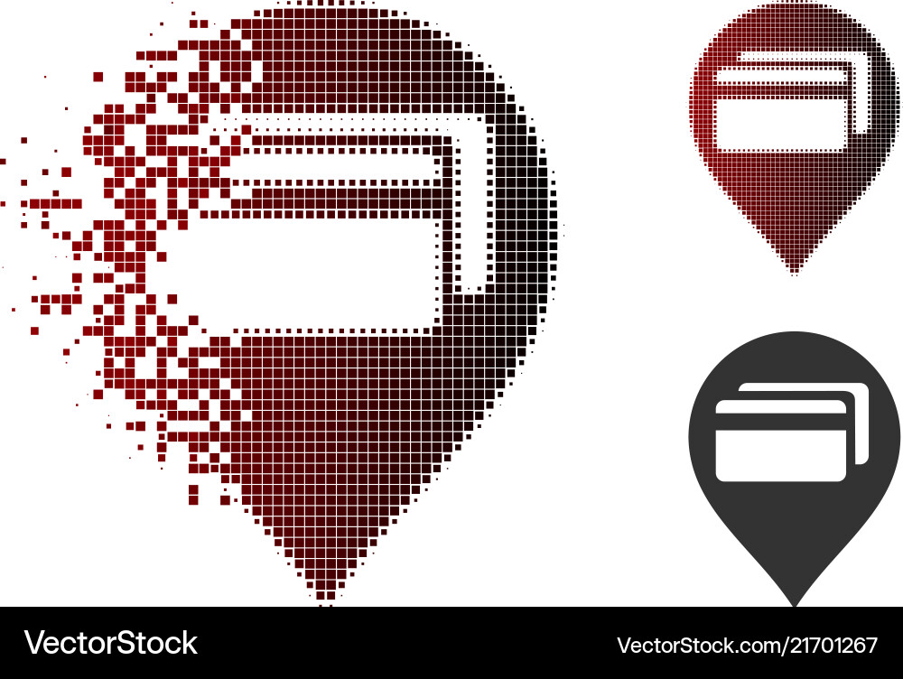 Sparkle pixelated halftone atm terminal pointer Vector Image