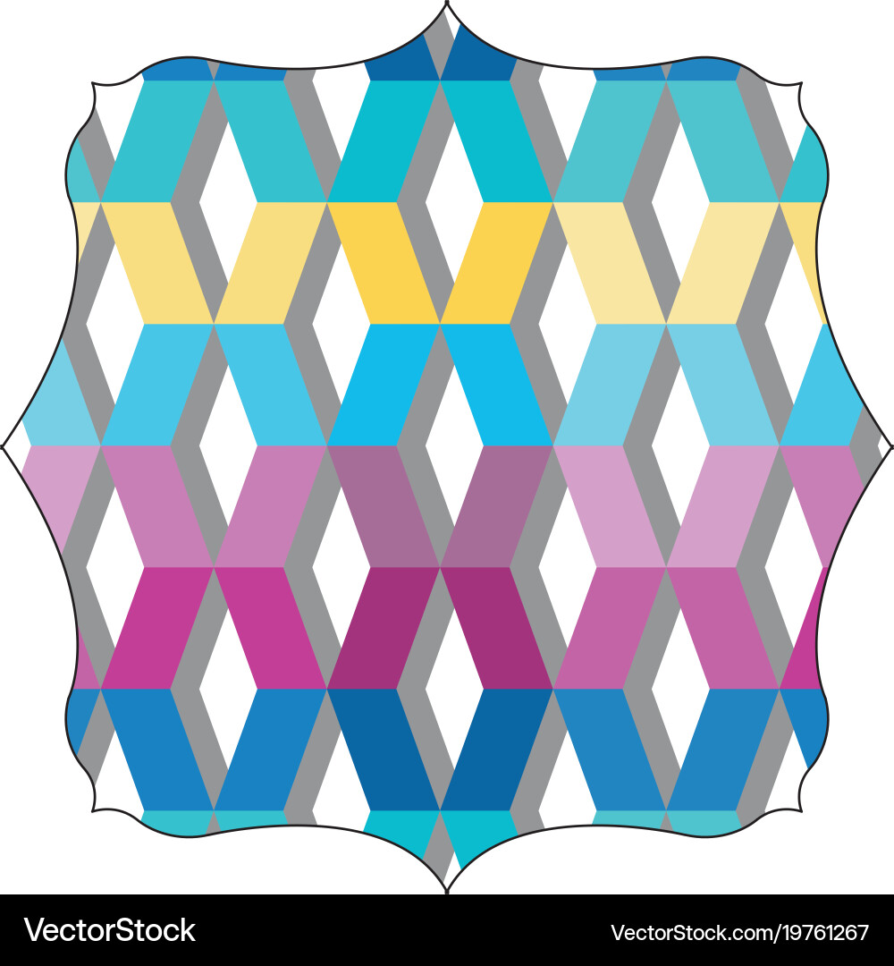 Square with pattern shapes graphic background Vector Image
