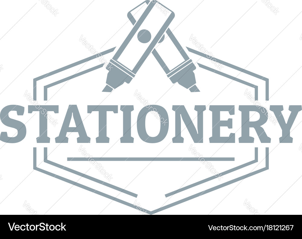 Stationery logo simple gray style – Royalty-Free Vector | VectorStock, image size:1000x791