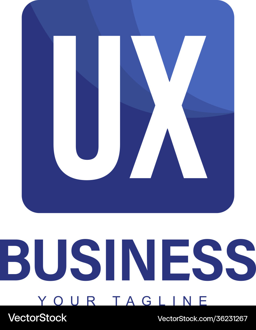 Ux initial a logo design with abstract style vector image
