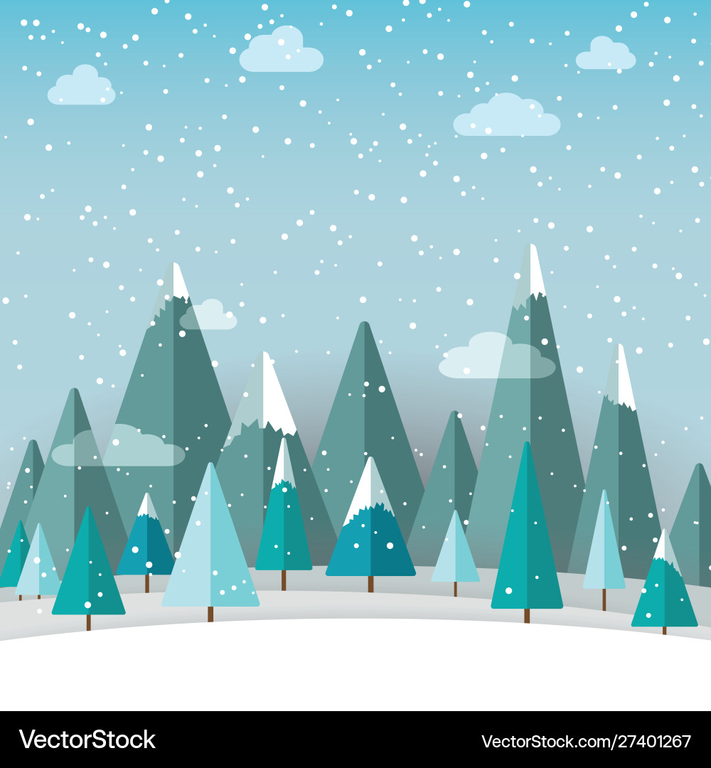 Winter landscape with christmas trees and snow Winter landscape with christmas trees and snow vector image