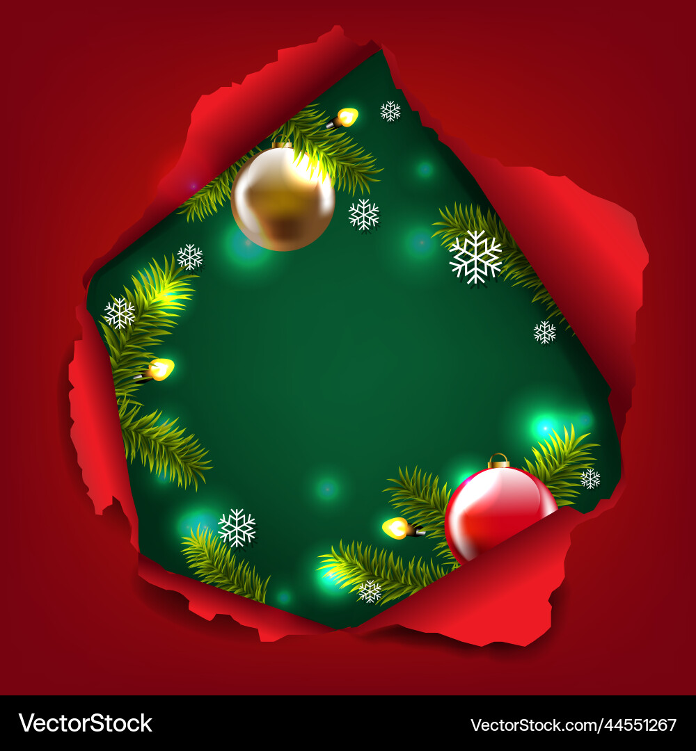 Xmas card with fir tree and snowflake Vector Image