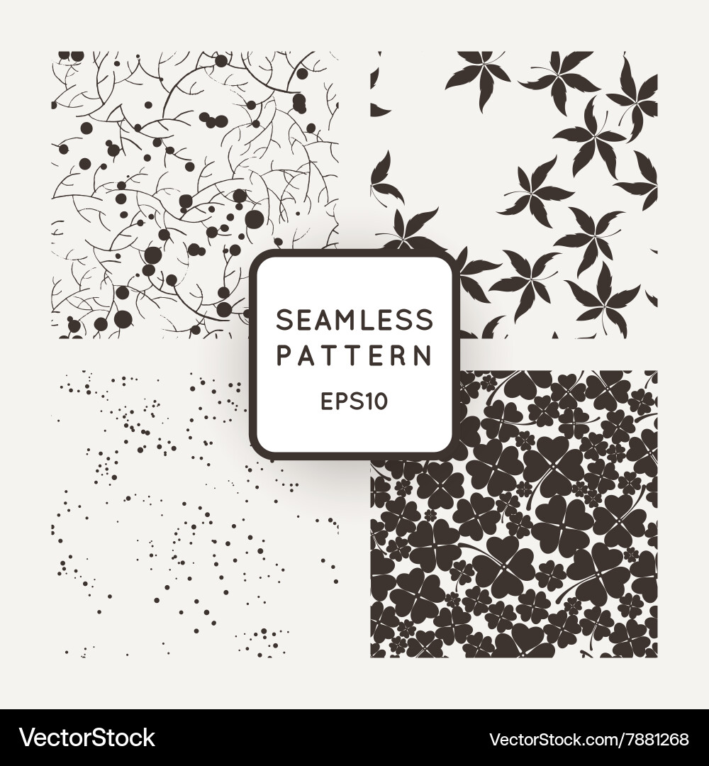 A set of four seamless patterns squares vector image