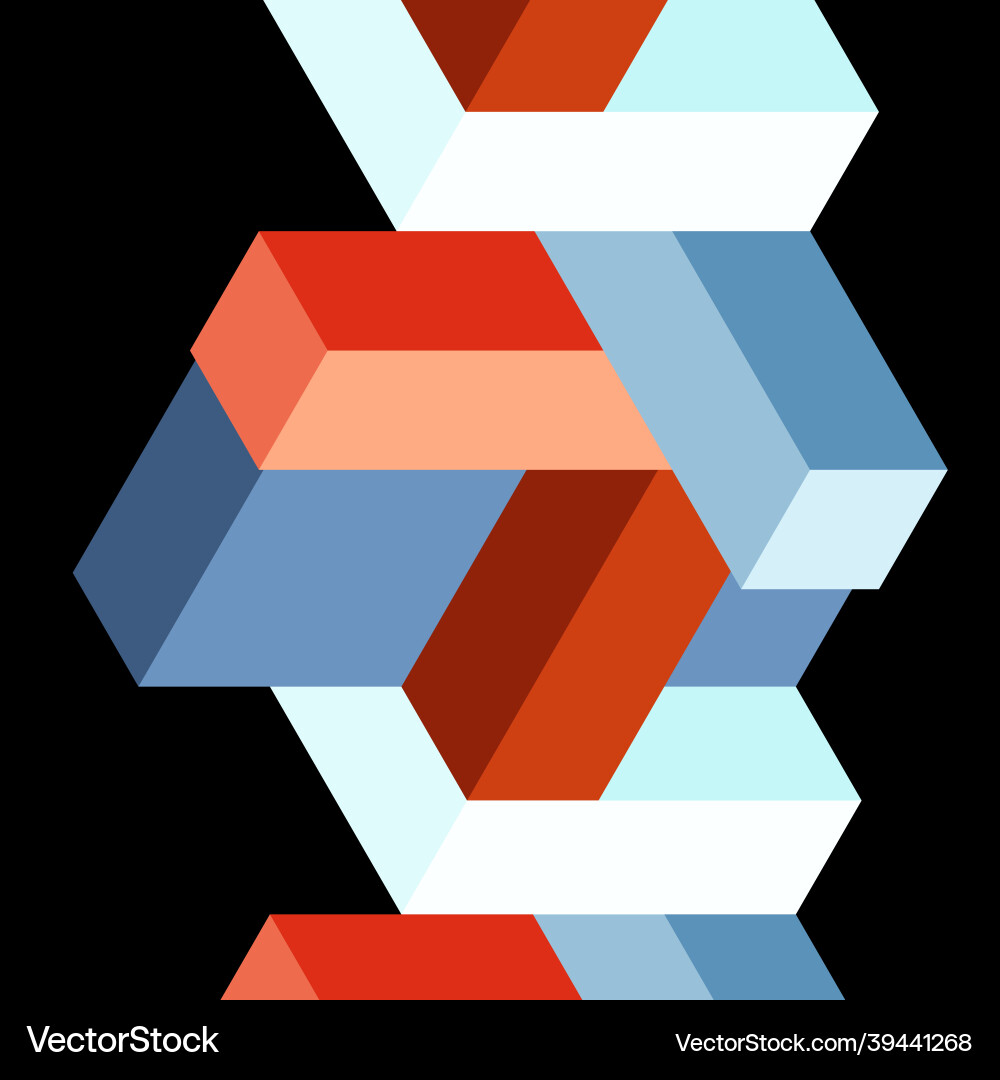 Abstract background 3d cubes cubic elements vector image