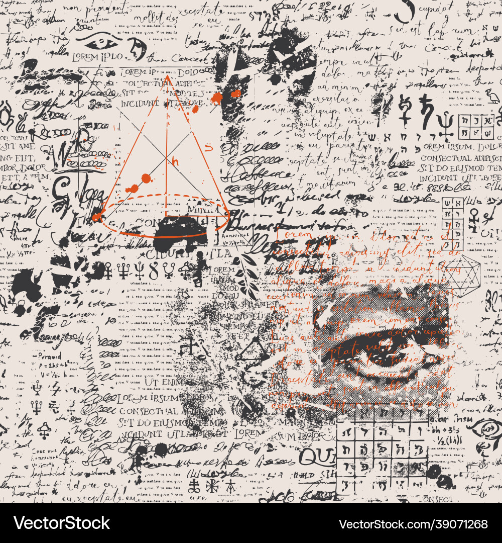 Abstract Scribble & Text Pattern vector image
