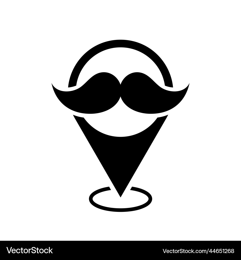 Barbershop location map pointer moustache icon vector image