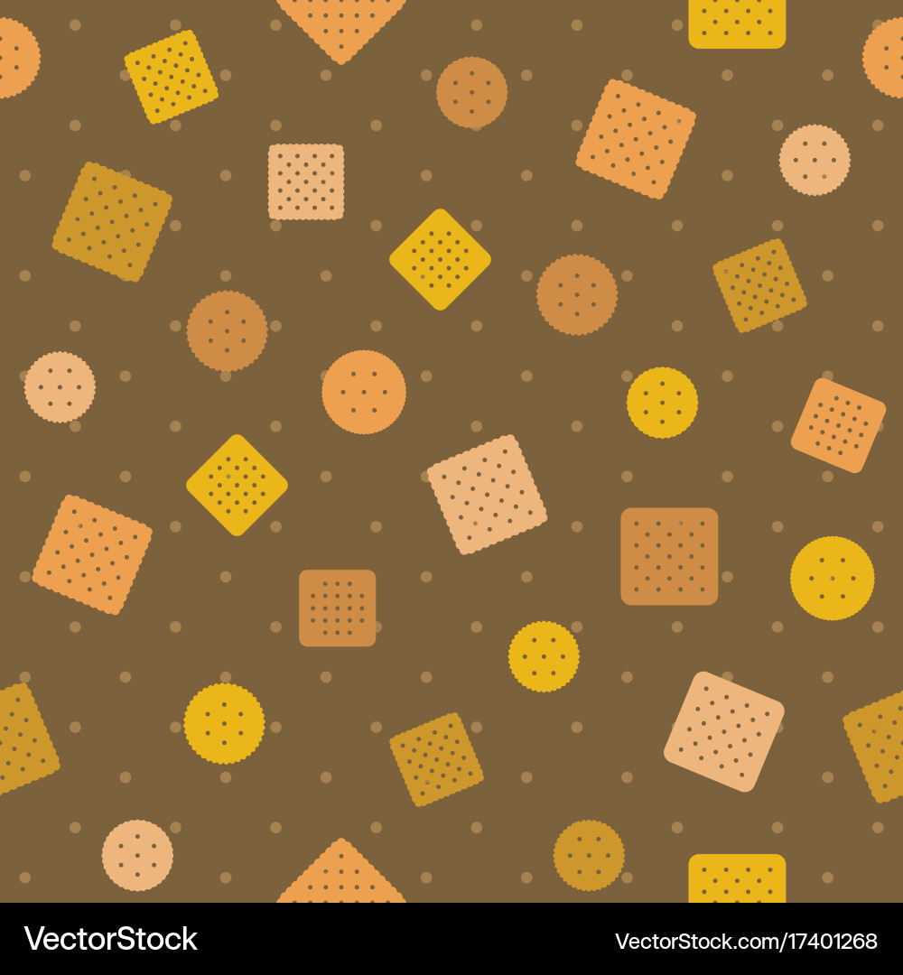 Biscuit Cracker Seamless Pattern Vector Image