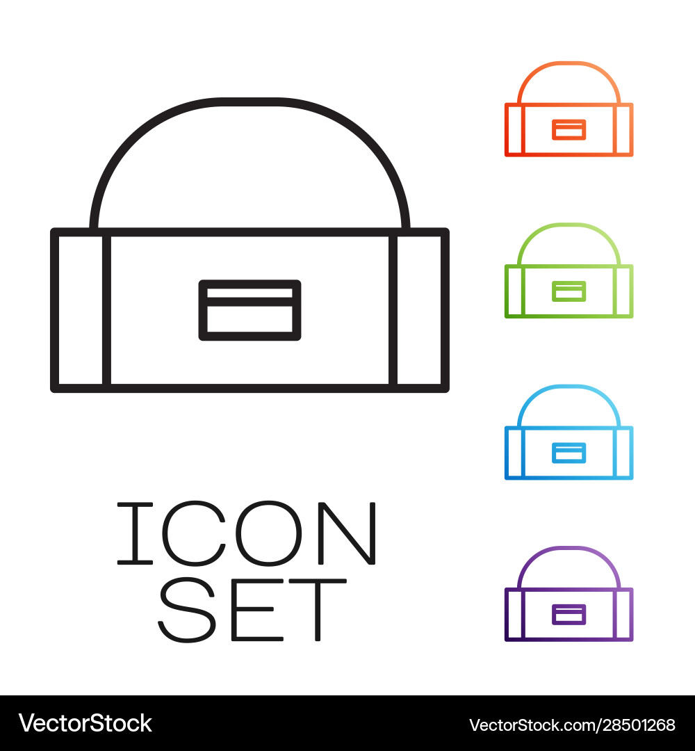 Black line case or box container for wobbler Vector Image