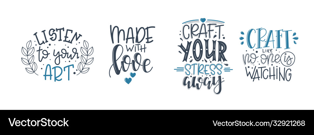 Craft motivational quote hand drawn typography Craft motivational quote hand drawn typography vector image