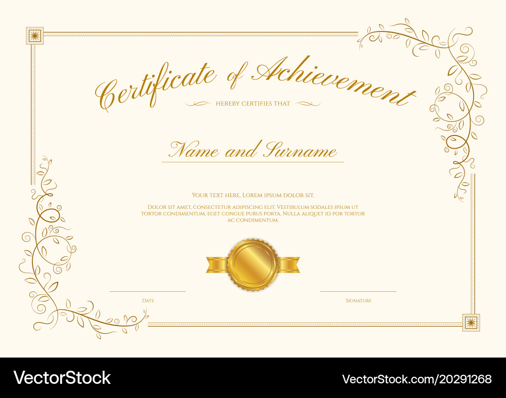 Elegant Certificate Template with Border vector image