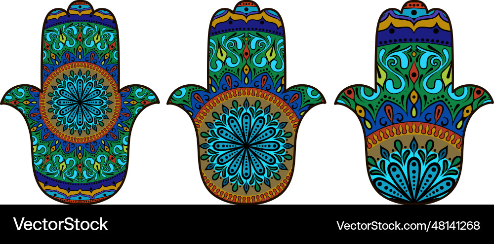 Hamsa with round ethnic pattern Hamsa with round ethnic pattern vector image