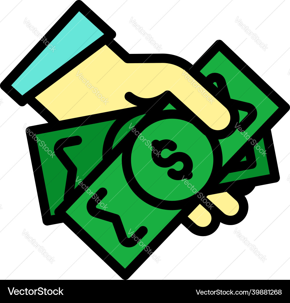 Hand nehmen Korruption Geld Symbol Farbe Umriss Hand nehmen Korruption Geld Symbol Farbe Umriss vektorbild