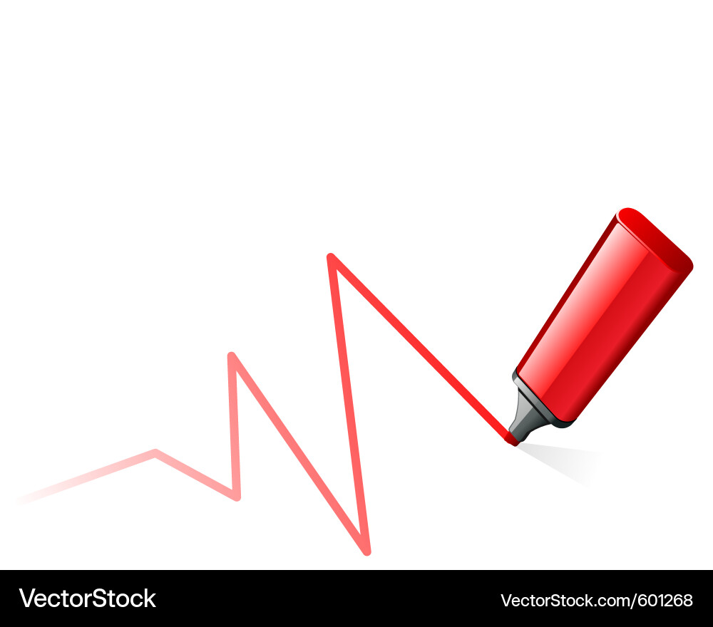 Highlighter pen draw graph Vector Image