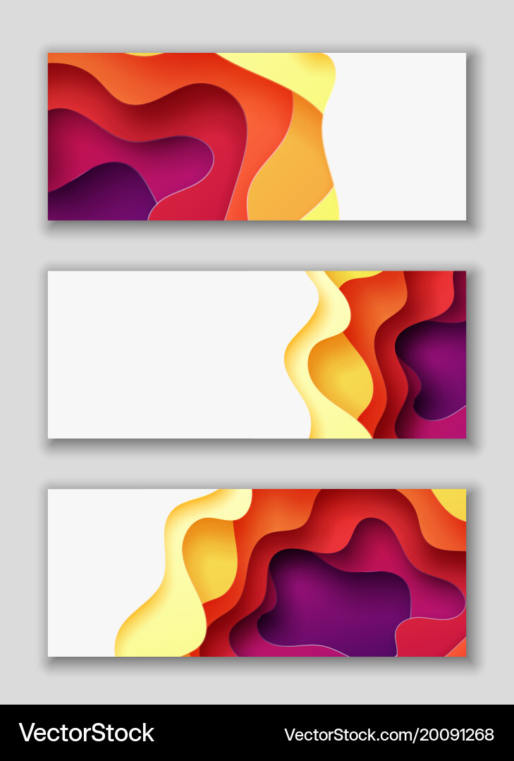 Horizontal rectangle flyers with 3d abstract Vector Image