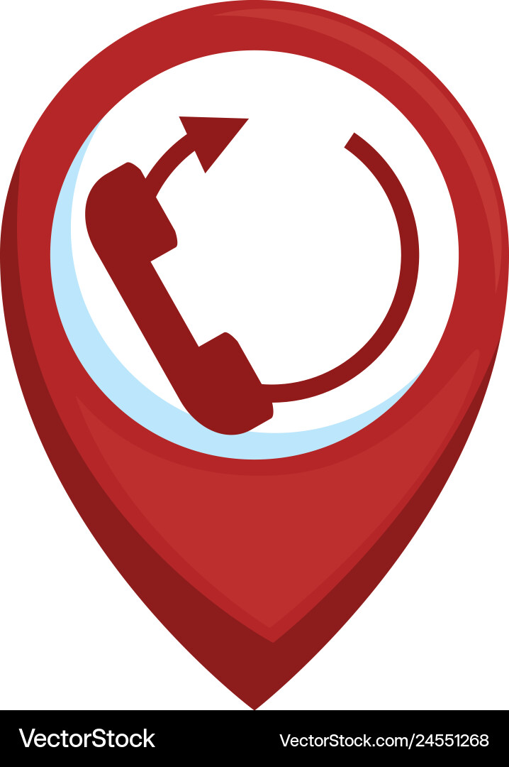 Pin pointer with telephone Vector Image