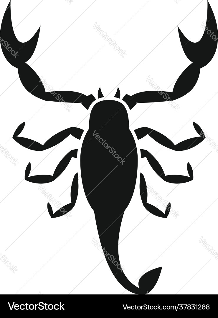 Scorpio warning icon simple style Vector Image
