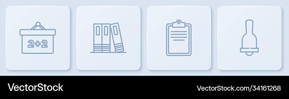 Set line chalkboard clipboard with checklist Vector Image