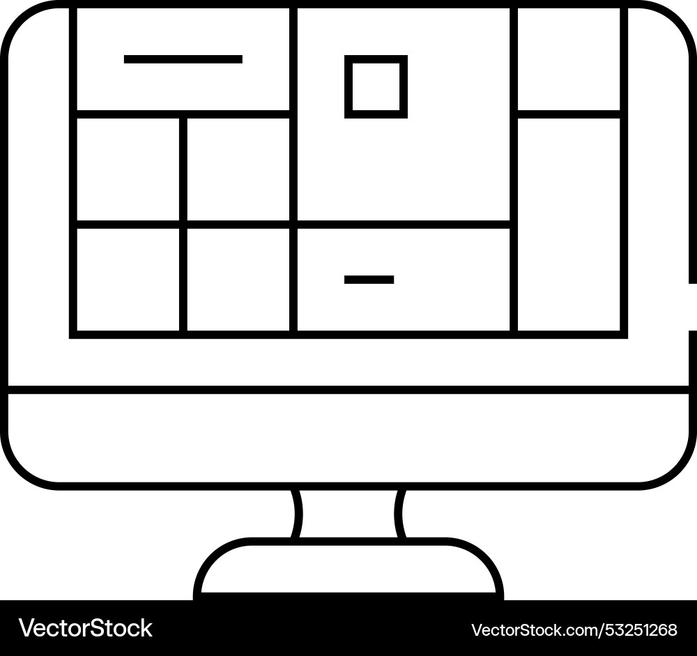 Table of operating system line icon Table of operating system line icon vector image