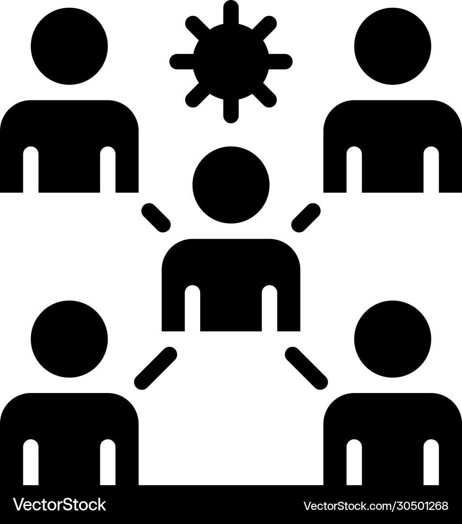 Virus cases clusters solid style icon vector image