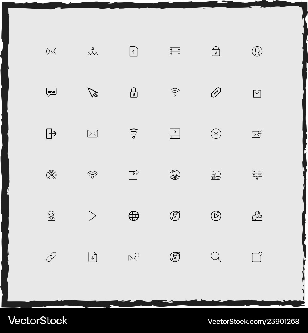 Web simple linear icons set Vector Image