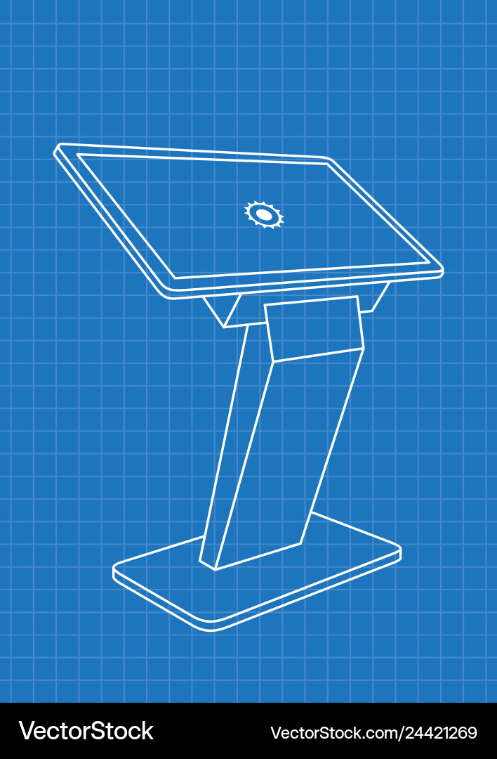 Blueprint of interactive information kiosk Vector Image