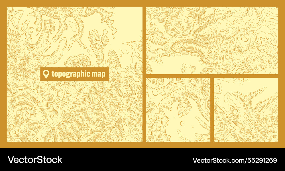 Colorful topographic map sets with contour lines Colorful topographic map sets with contour lines vector image