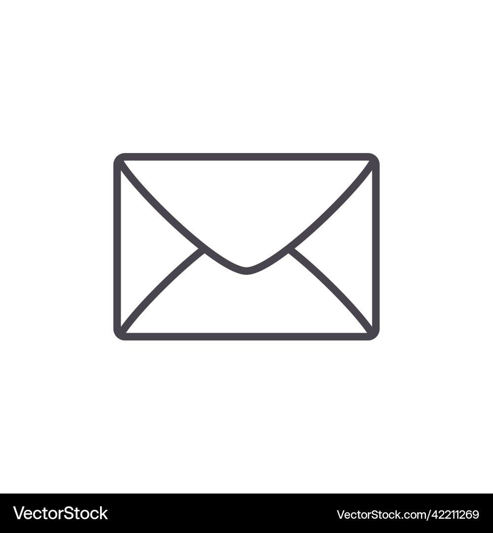 Envelope outline icon message line isolated Envelope outline icon message line isolated vector image