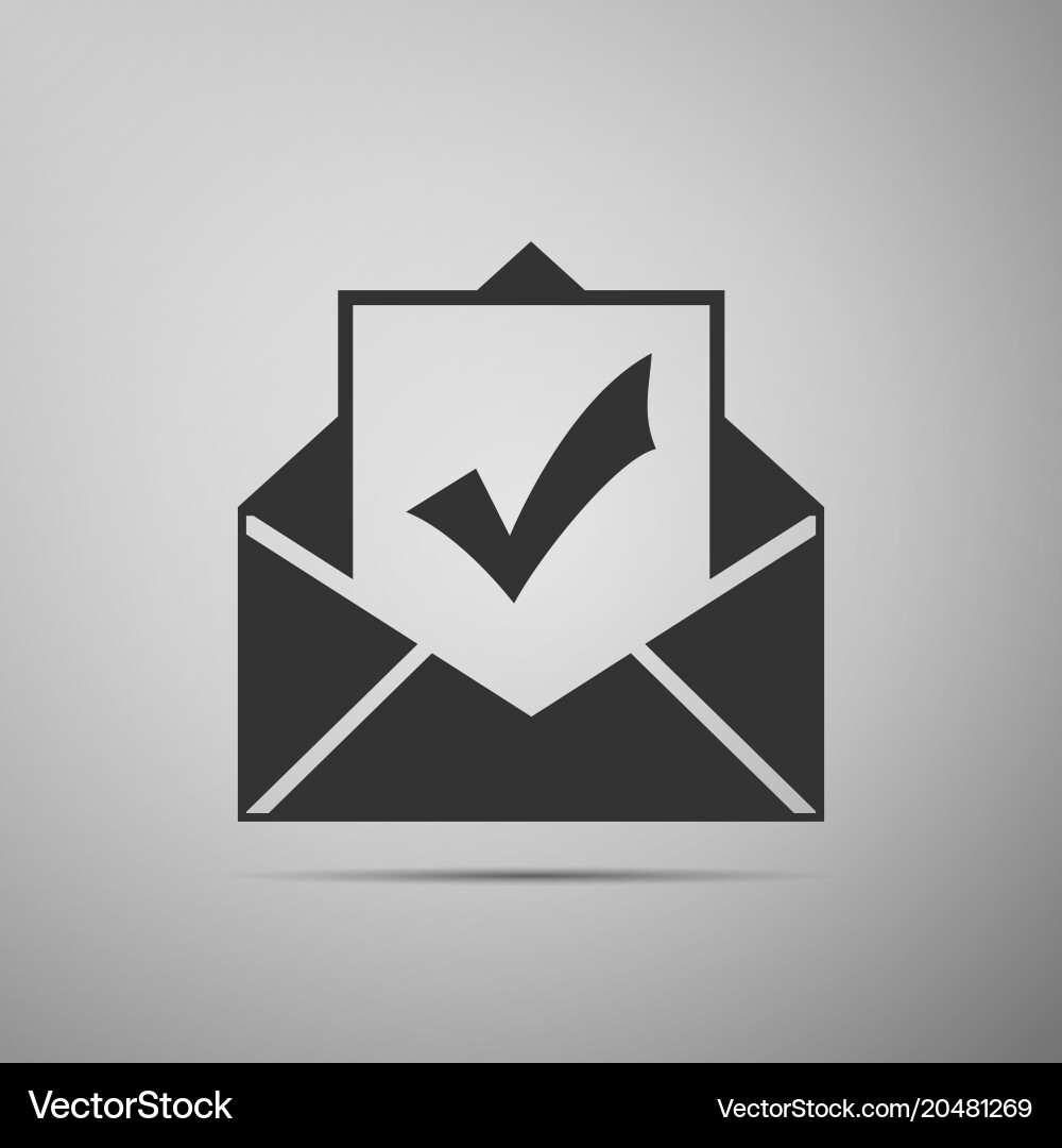 Envelope with document and check mark icon vector image