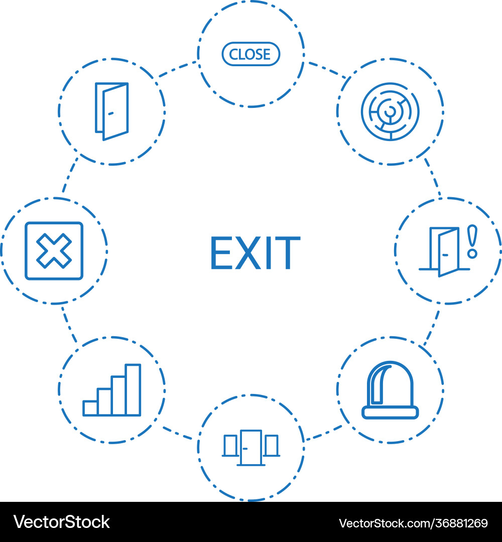 Exit icons Vector Image