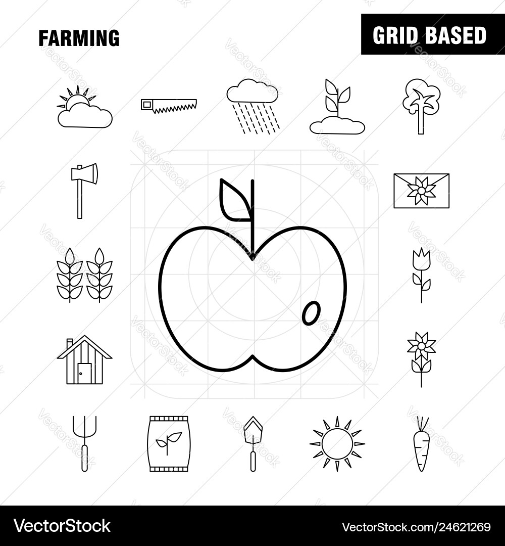 Farming line icon for web print and mobile uxui vector image
