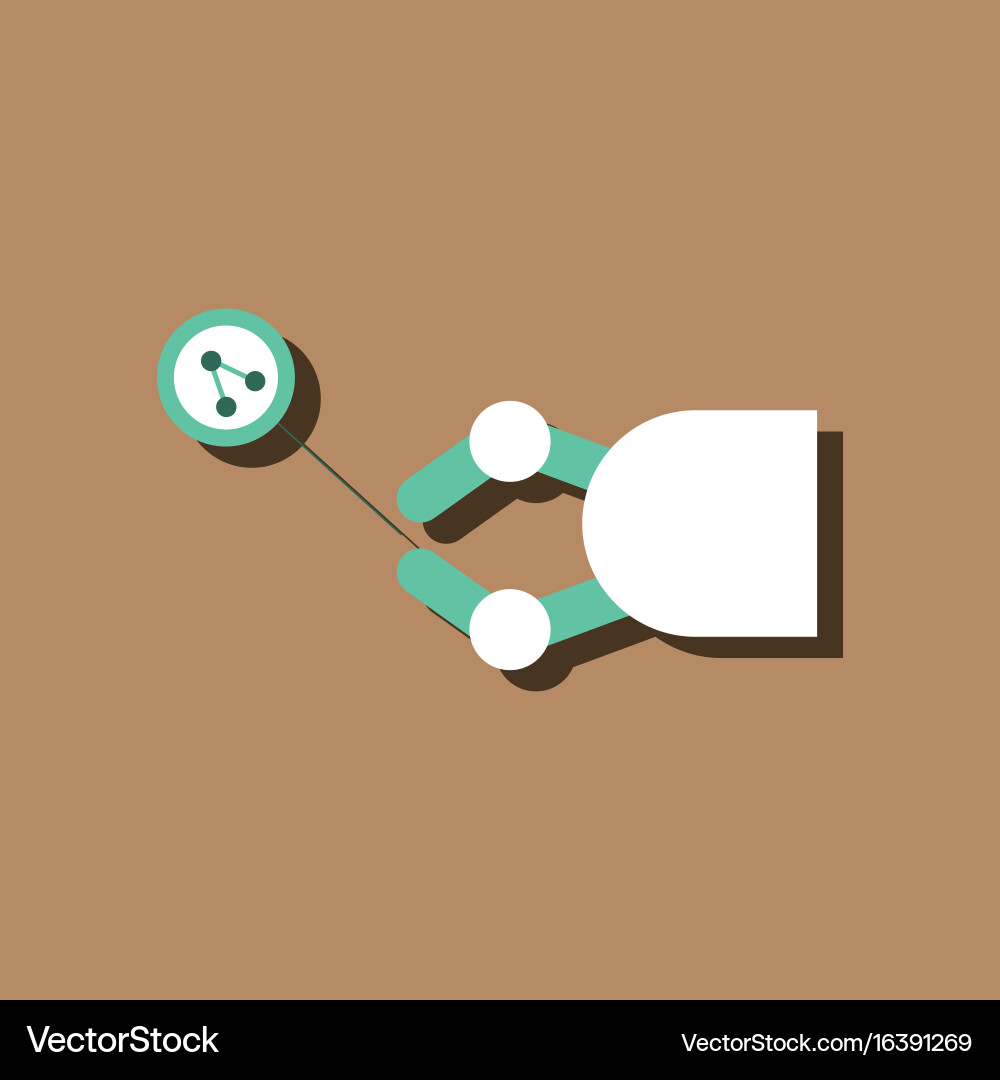 Flat icon design collection molecules and robot Vector Image