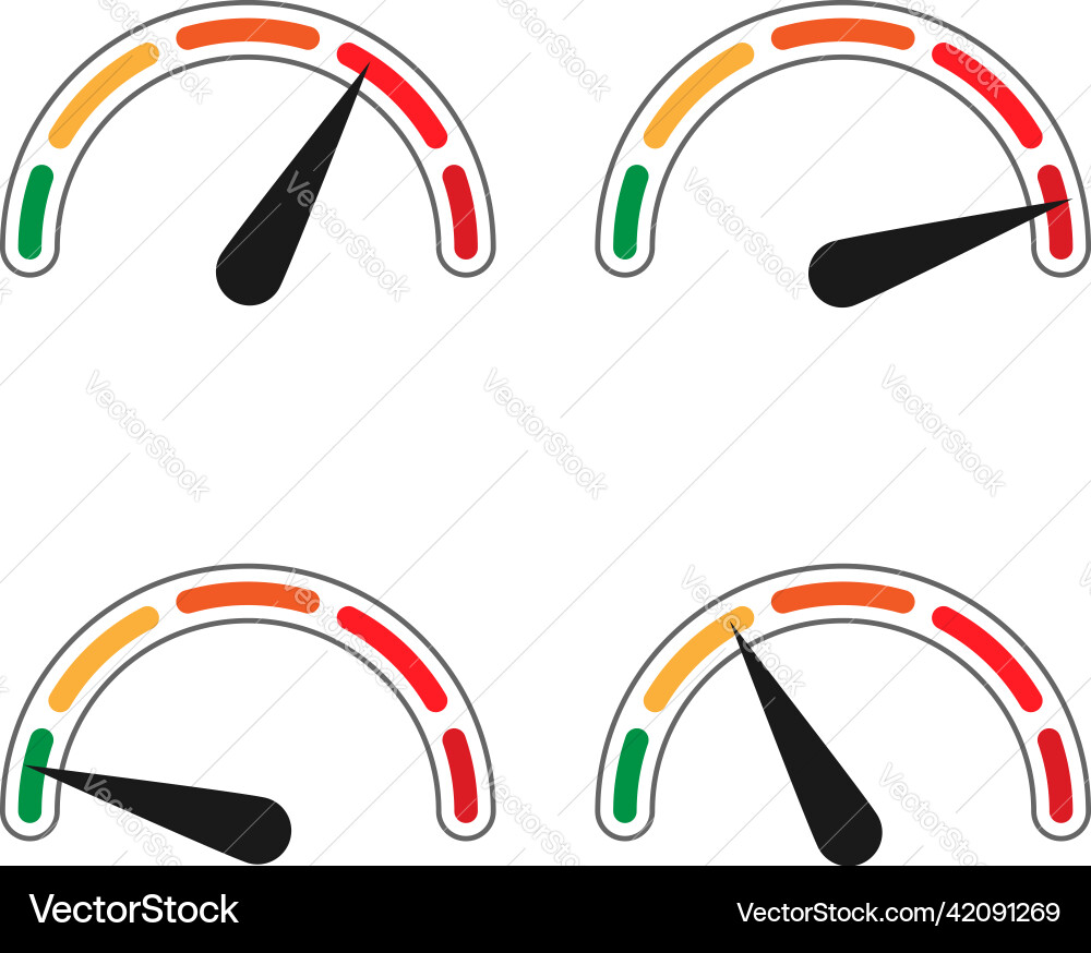 Gauge meter level indicator icon symbol Vector Image