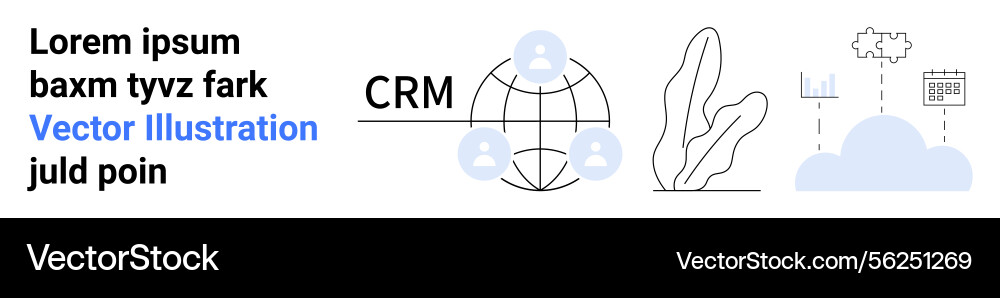 Global crm network with user profiles data Global crm network with user profiles data vector image