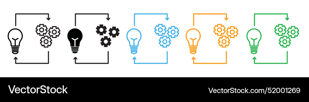 Implementation icon line art Implementation icon line art Vector Image