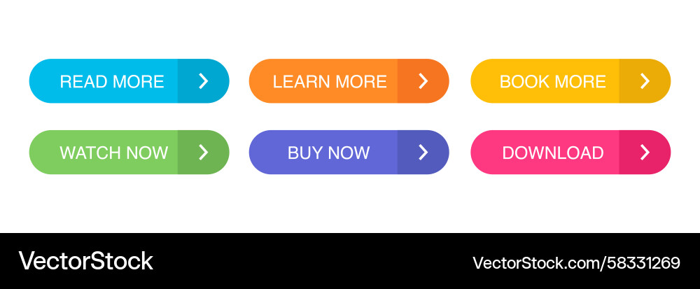 Modern Button Collection - UI/UX Vector Image