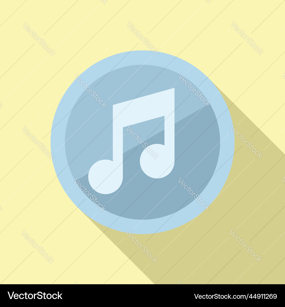 Music button icon flat web interface vector image