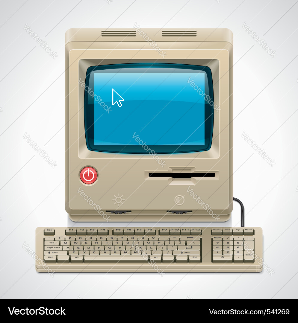 Retro Computer Icon vector image