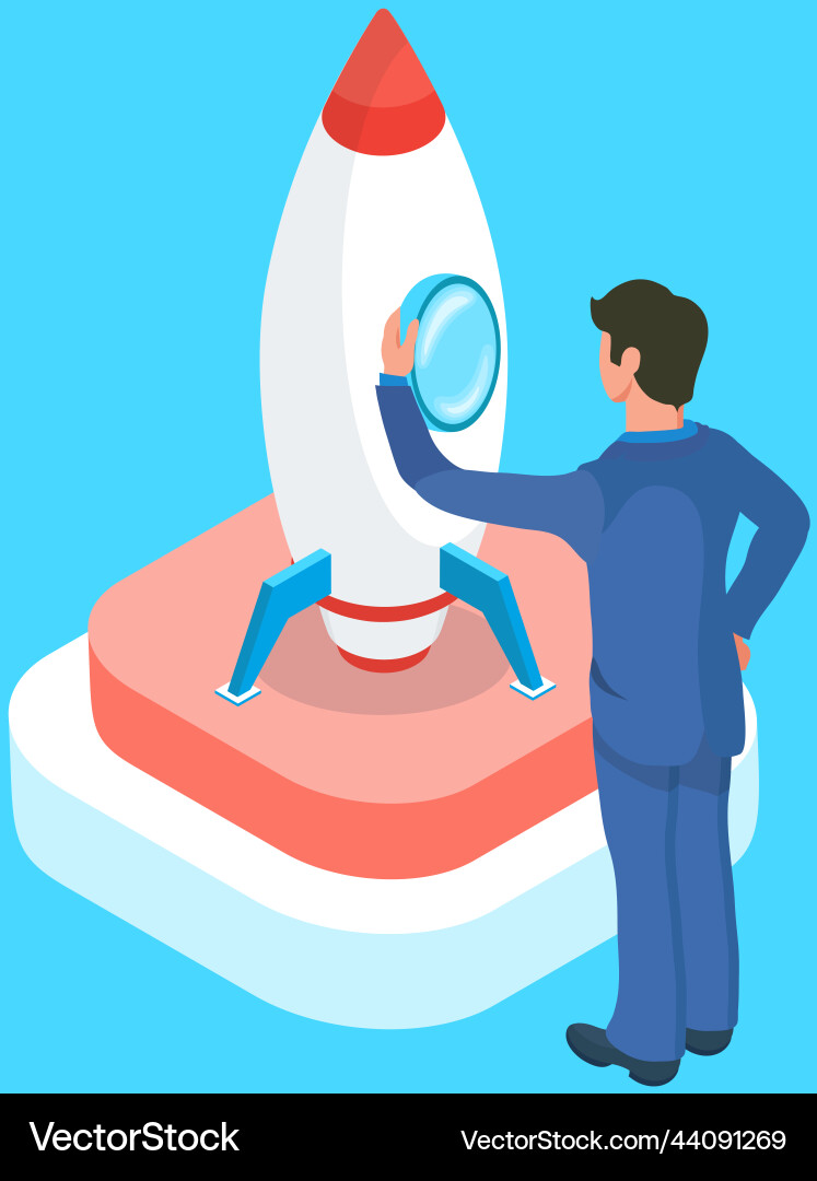 Rocket startup development of new projects Rocket startup development of new projects vector image