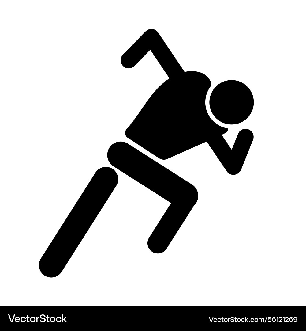 Running stickman silhouette Running stickman silhouette vector image