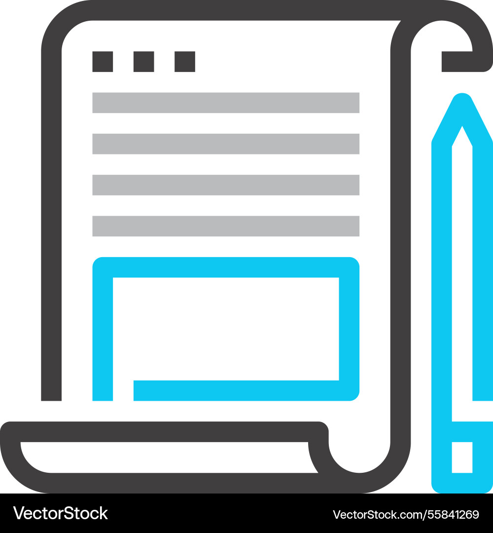 Scroll flat line web icon concept Scroll flat line web icon concept vector image