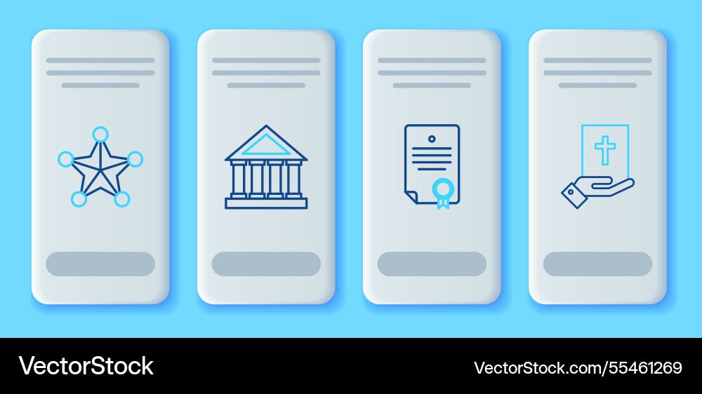 Set line courthouse building certificate template Set line courthouse building certificate template vector image