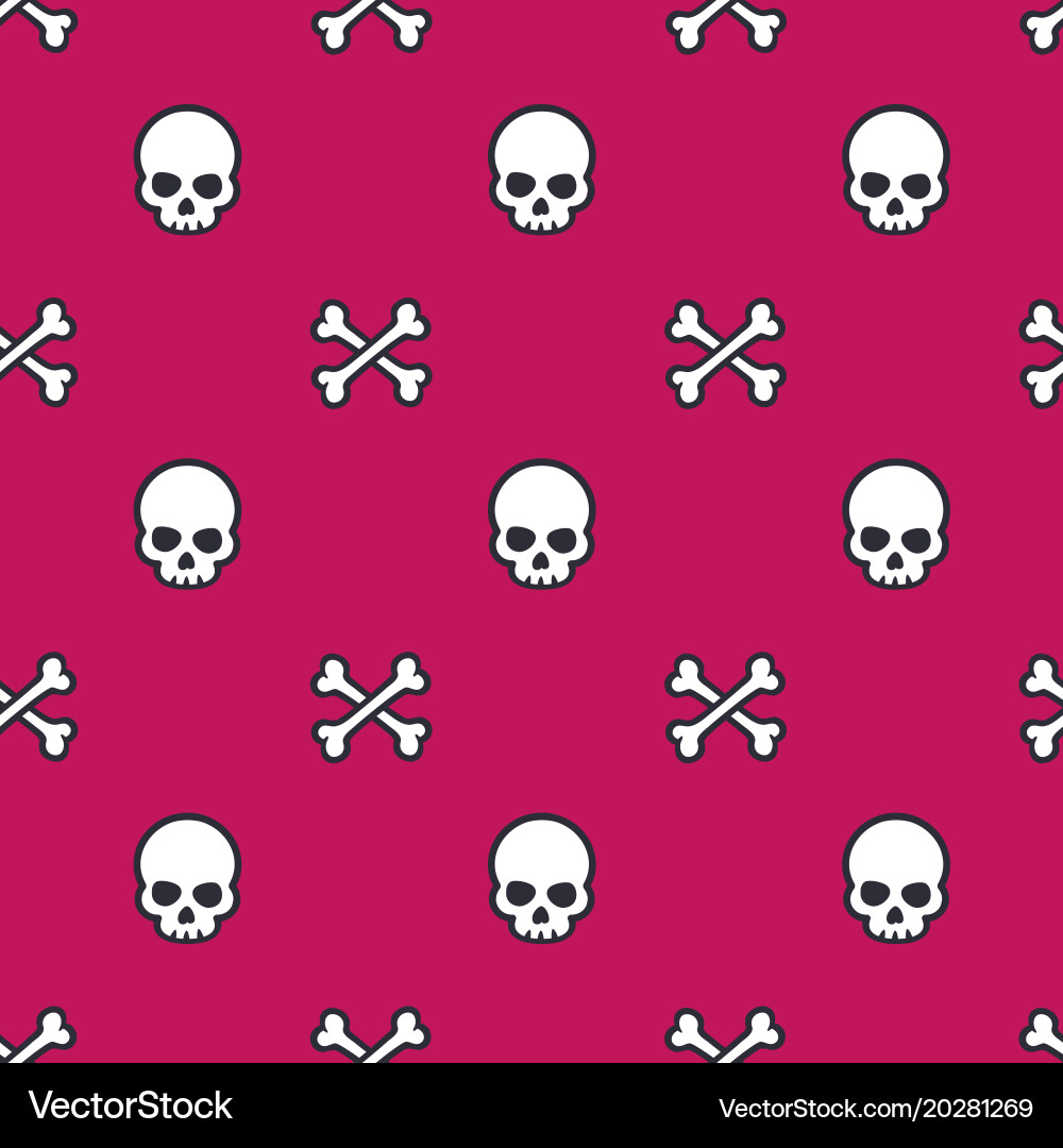 Skull and bones seamless pattern Vector Image