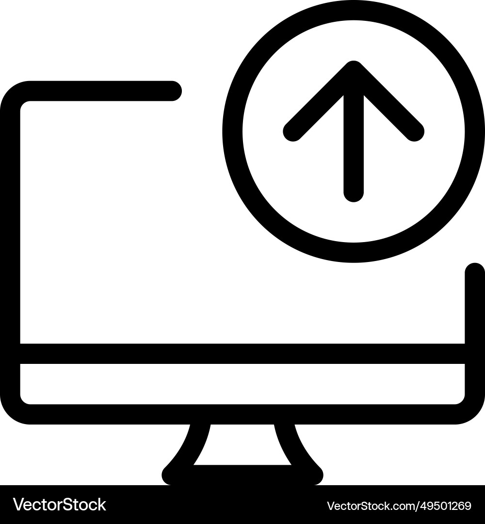 Uploading data from computer to online storage vector image