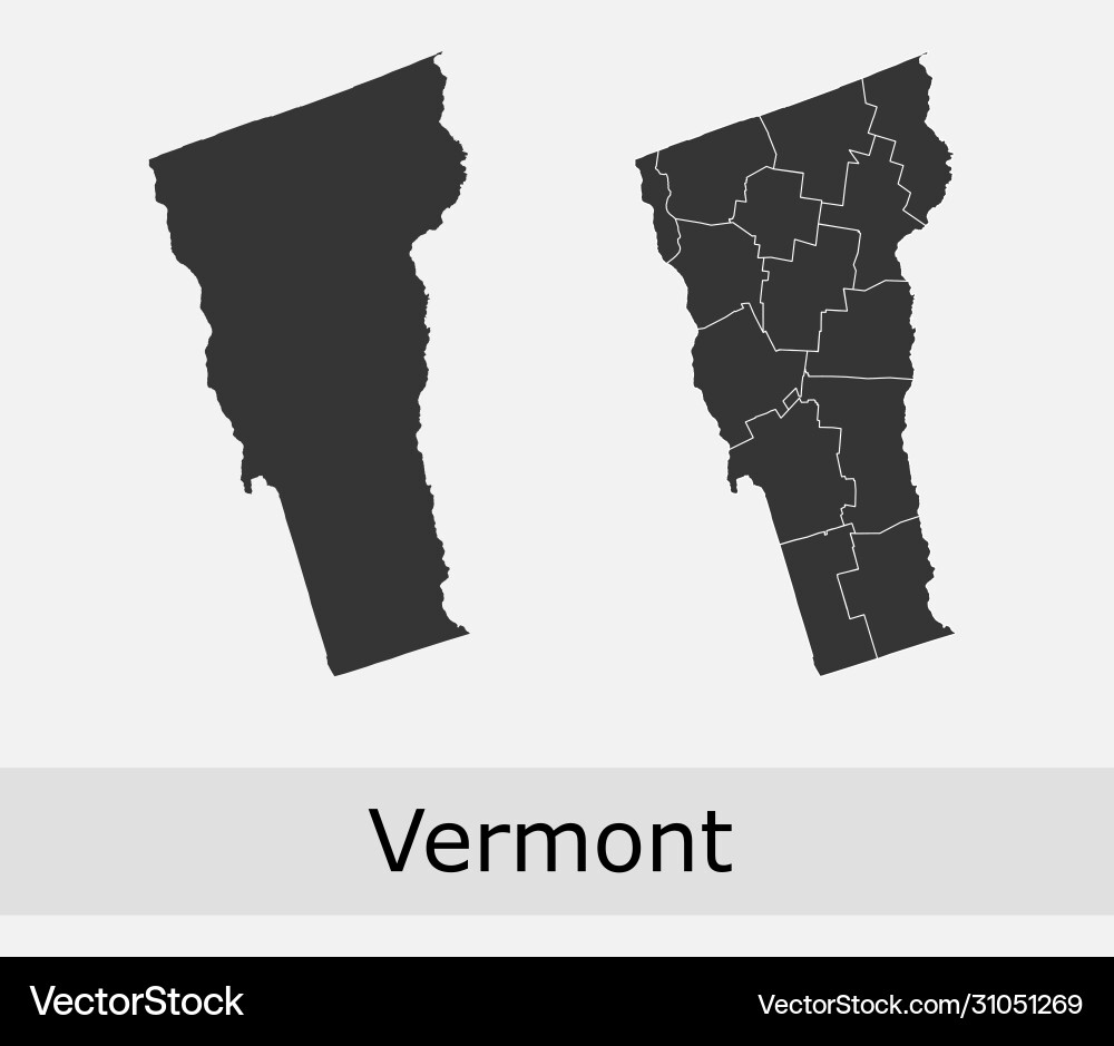 Vermont map counties outline Vermont map counties outline vector image