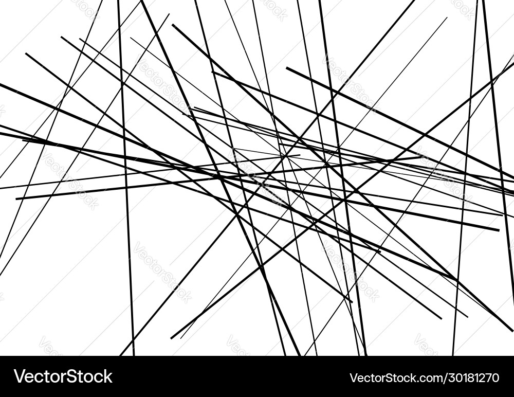 Abstract geometric art with random chaotic lines Vector Image