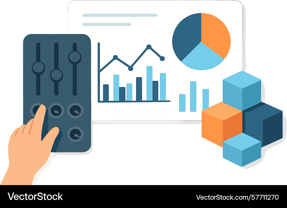 Adjusting business analytics data with sliders Adjusting business analytics data with sliders vector image
