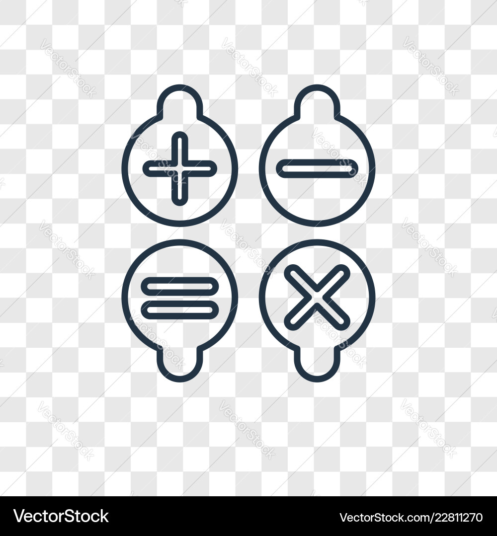 Calculating linear icon isolated on transparent Calculating linear icon isolated on transparent vector image